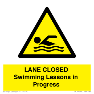 LANE CLOSED Swimming Lessons in Progress